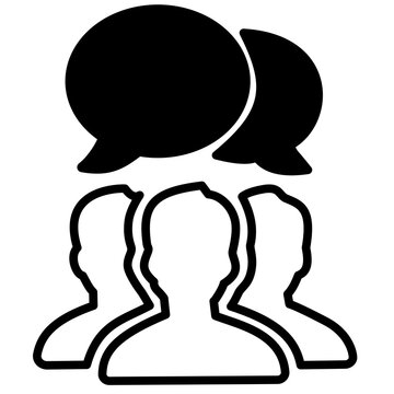 silhouette of a man with speech bubble