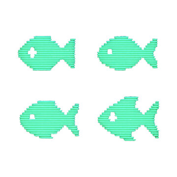 PNG Green pixelated fish pattern