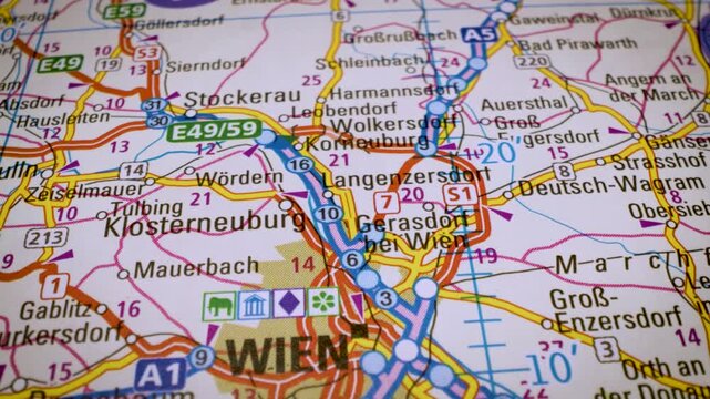 gliding over the road network toward vienna, austria