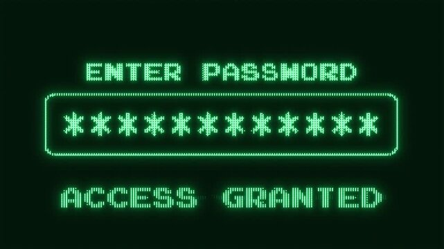 Retro-Futuristic pixelate Monitor synthwave style. Retro CCTV or VHS pixel Wireframe. Digital background. 80s, 90s Retro futurism, Retro wave cyberpunk grid matrix style. Enter Password Access Granted