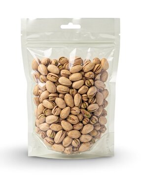 Premium Roasted Pistachios in Transparent Stand-Up Zipper Pouch