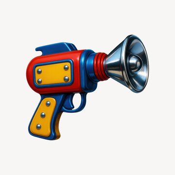 Colorful retro toy raygun illustration.