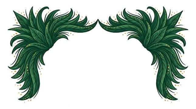 Summer Pineapple Crown Corner Border Hand Drawn Two Colour Illustration Frame