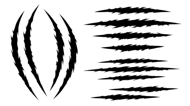 Claw mark vector set