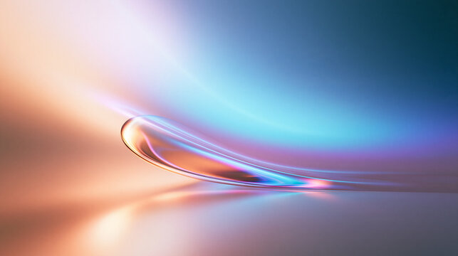 Abstract Glowing Glass Wave with Colorful Gradient Light Background