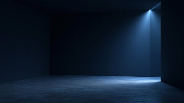 Dark Empty Room with Light Beam Entering Through Opening
