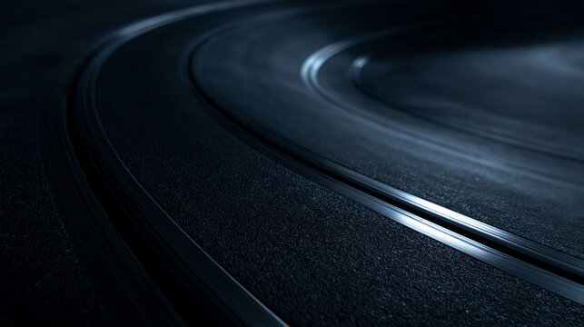 Close Up of Curved Slot Car Racetrack Circuit
