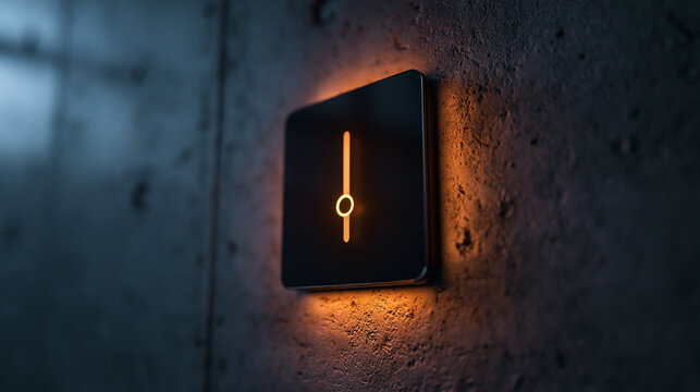 Illuminated Smart Home Dimmer Switch on Dark Wall