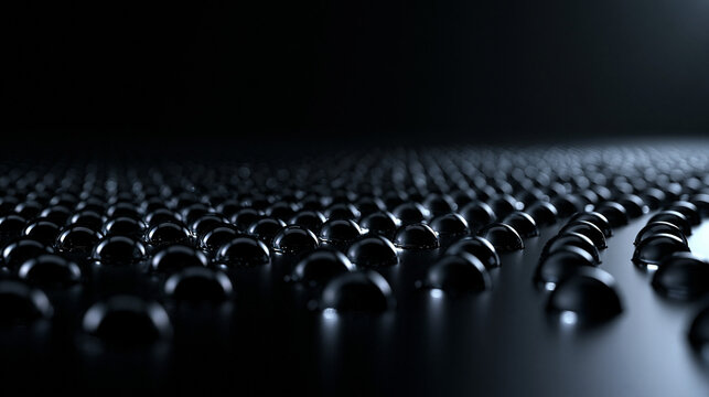 Abstract Dark Technology Background with Glossy Spherical Pattern
