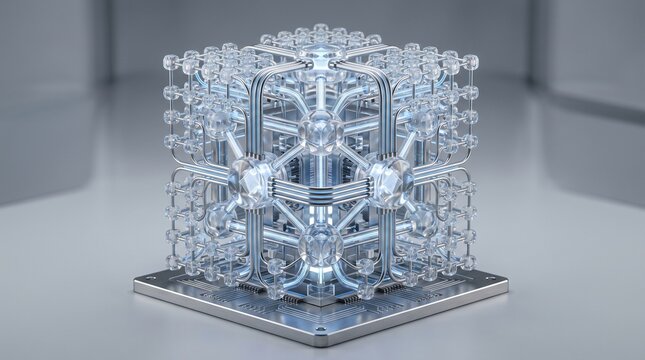 Complex artificial intelligence decision making structure with intricate glass elements
