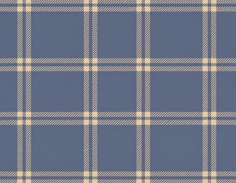 Dusty blue and tan plaid pattern textile background