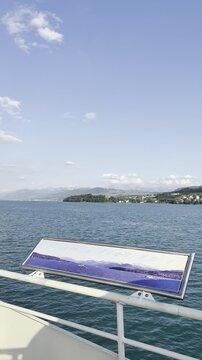 Mountain Panorama Display Aboard a Ferry on Lake Zurich, Switzerland