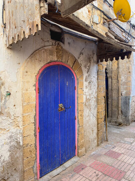 Typical architecture of Essaouira old city, Morocco