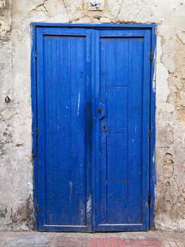 Typical door of Essaouira old city, Morocco