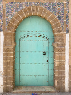 Typical door of Essaouira old city, Morocco