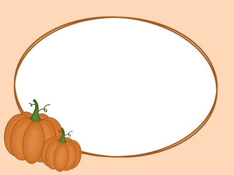Oval Pumpkin Frame Template for Autumn Design