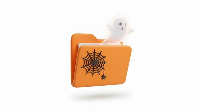 Halloween folder icon isolated on white background
