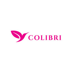 Colibri flying elegant logo design vector © NUR