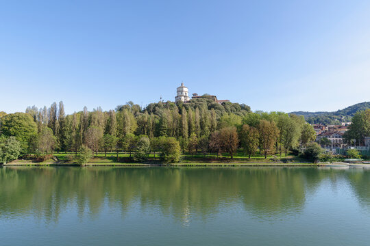 Italy, Turin. Cappuccini mount overlooking the River Po