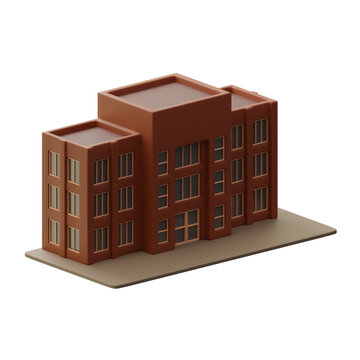 School Building 3d illustration
