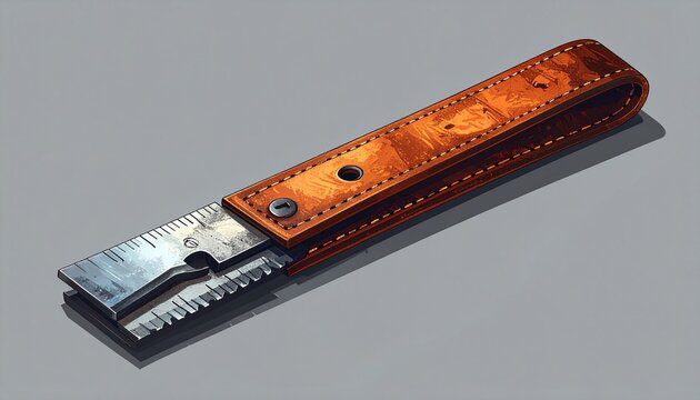Vintage Wooden Handle Metal Saw Blade Tool.