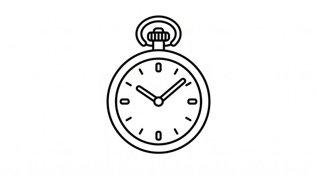 Minimalist Clock and Time Icon Collection with Alarm, Stopwatch, Hourglass and Watch Symbols