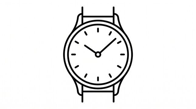 Minimalist Clock and Time Icon Collection with Alarm, Stopwatch, Hourglass and Watch Symbols
