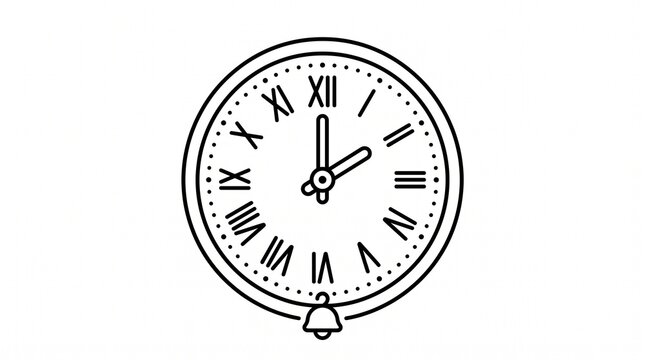 Minimalist Clock and Time Icon Collection with Alarm, Stopwatch, Hourglass and Watch Symbols