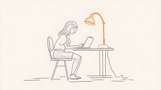 cartoon girls working on note book