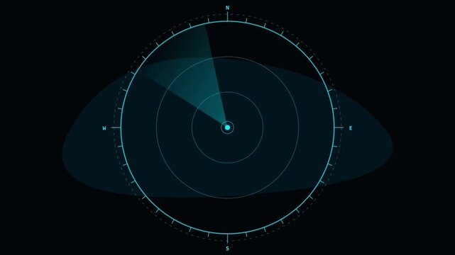Abstract digital radar screen display with scanning beam sonar signal Motion Graphic for technology interface concepts and navigation systems