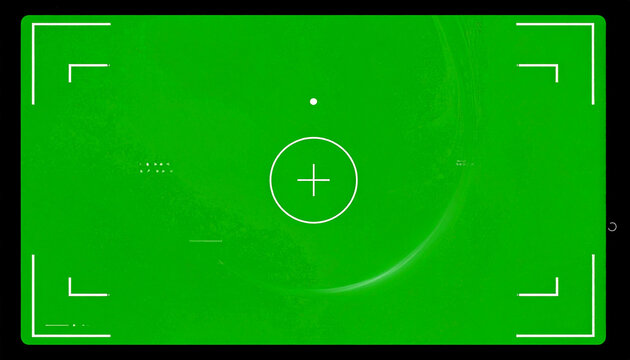 Green Screen Chroma Key Background with Camera Focus Target and Corner Registration Marks for Video Editing and Compositing