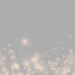 Fototapeta premium Bright golden glitter spreads across the transparent space. Sparkling dust creates a rich shimmer. PNG overlay suits premium visual projects.
