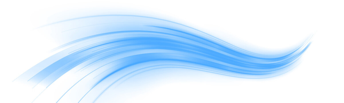 Electric blue waves curve across a futuristic digital space. Glowing particles add motion and technology. Modern PNG graphic for creative visual projects.