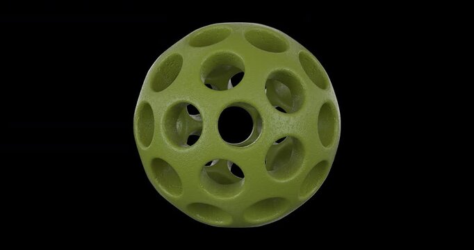 Seamless 360&deg; looping animation of an abstract geometric sphere with terrazzo-style speckled texture on a transparent background.
Perfect for tech branding, app intros, and modern motion graphics.