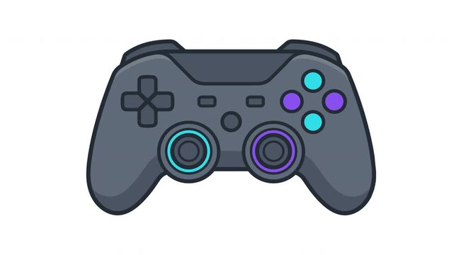 Gamepad controller vector illustration of a modern video game joystick isolated on white background