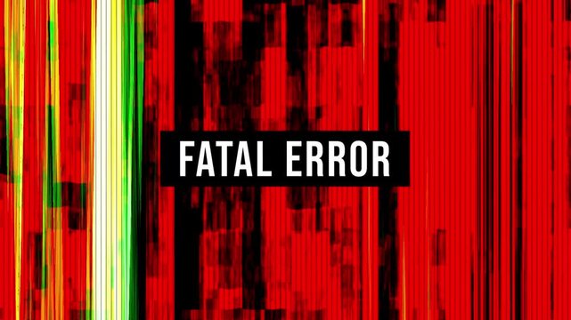 Fatal Error Message on Abstract Glitch Background