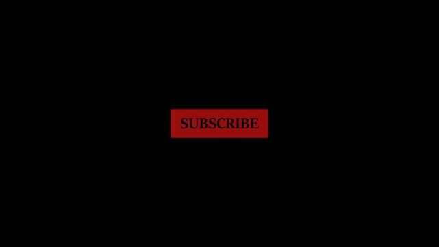 Pop up youtube subscribe icon button clicked animation, youtube button icon, subscribe button for animation in 4k subscribe button motion graphic with transparent background template in 4k
