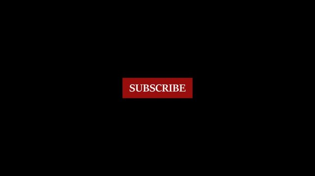 Pop up youtube subscribe icon button clicked animation, youtube button icon, subscribe button for animation in 4k subscribe button motion graphic with transparent background template in 4k
