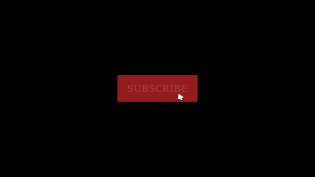 Pop up youtube subscribe icon button clicked animation, youtube button icon, subscribe button for animation in 4k subscribe button motion graphic with transparent background template in 4k
