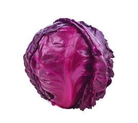 Obraz premium Red cabbage isolated on transparent background. PNG