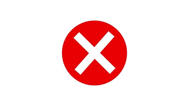 cross mark, X brush mark on transparent background. Cross brush hand drawing, cross brush drawing Transparent alpha channel. cross mark animation.