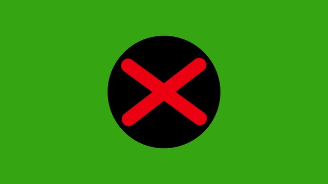 cross mark, X brush mark on transparent background. Cross brush hand drawing, cross brush drawing Transparent alpha channel. cross mark animation.