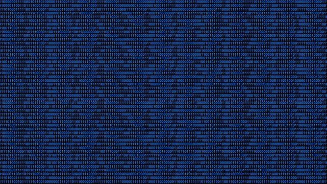 Matrix binary code streaming animation. abstract binary code background, A close-up of a screen displaying binary code. representing digital data.