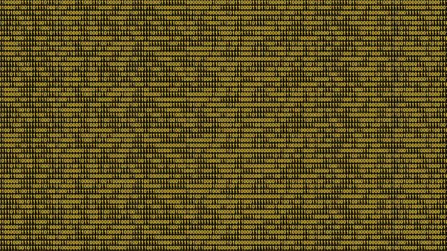 Matrix binary code streaming animation. abstract binary code background, A close-up of a screen displaying binary code. representing digital data.
