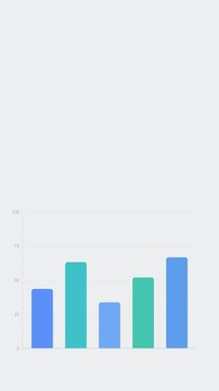 Motion graphics animated bar chart on clean light grey background growing upward evoking modern elegance generative AI