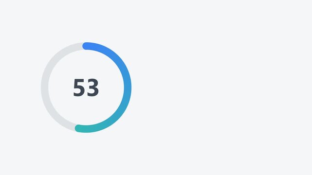 Motion graphics animated circular donut progress ring filling smoothly with number counter evoking modern elegance generative AI