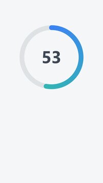 Motion graphics animated circular donut progress ring filling smoothly with number counter evoking modern elegance generative AI