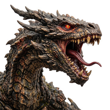 Roaring Fantasy Dragon Head, PNG Element