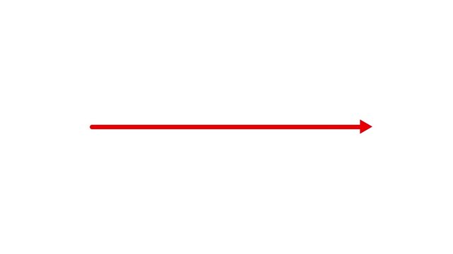 Abstract right arrow direction icon with dotted line animation. dot arrows icon sign animated with alpha channel. 4k animation.