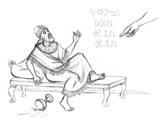 Belshazzar was afraid of the hand writing on the wall © Marina
